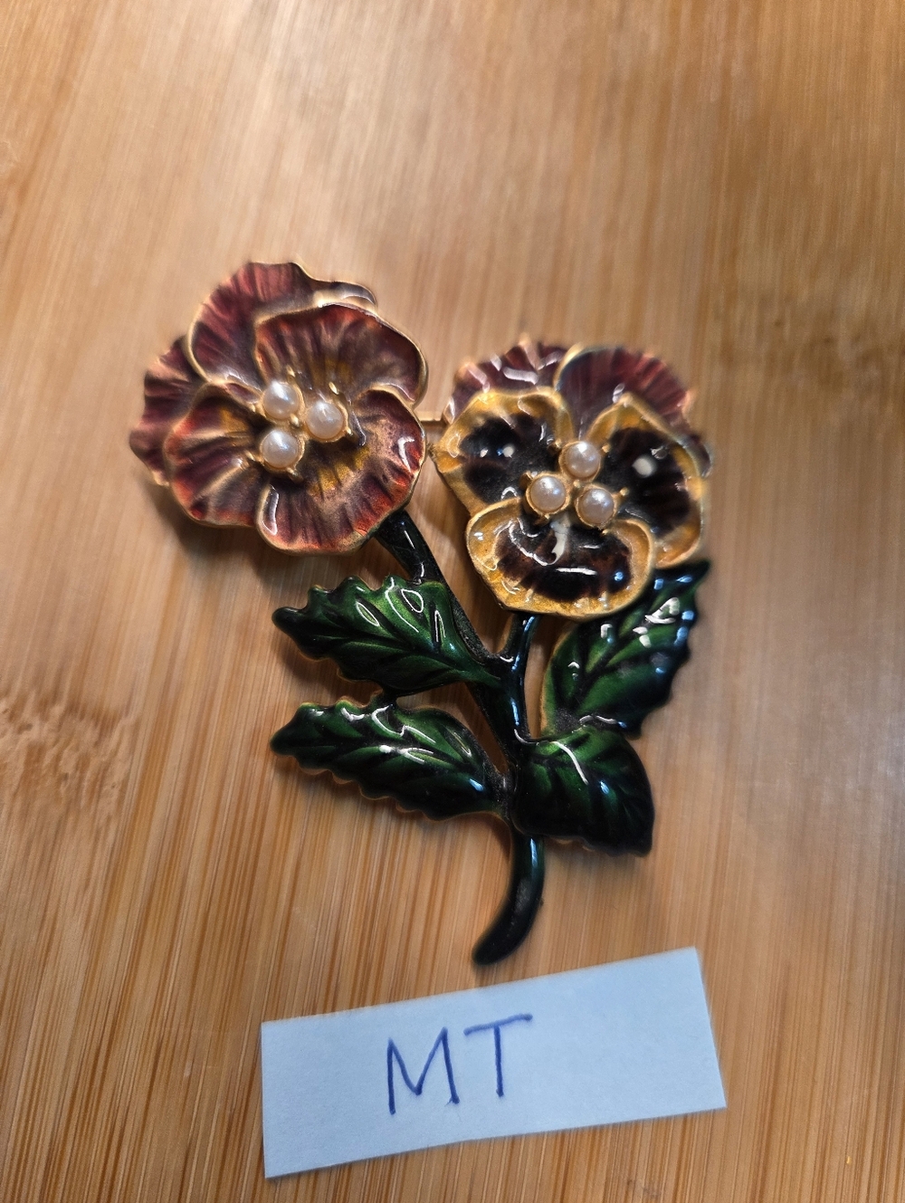 Vintage Signed Bundle Set Lot - Floral, Leaf, Pearl & Fish Brooches - 6 Total - Picture 3 of 14